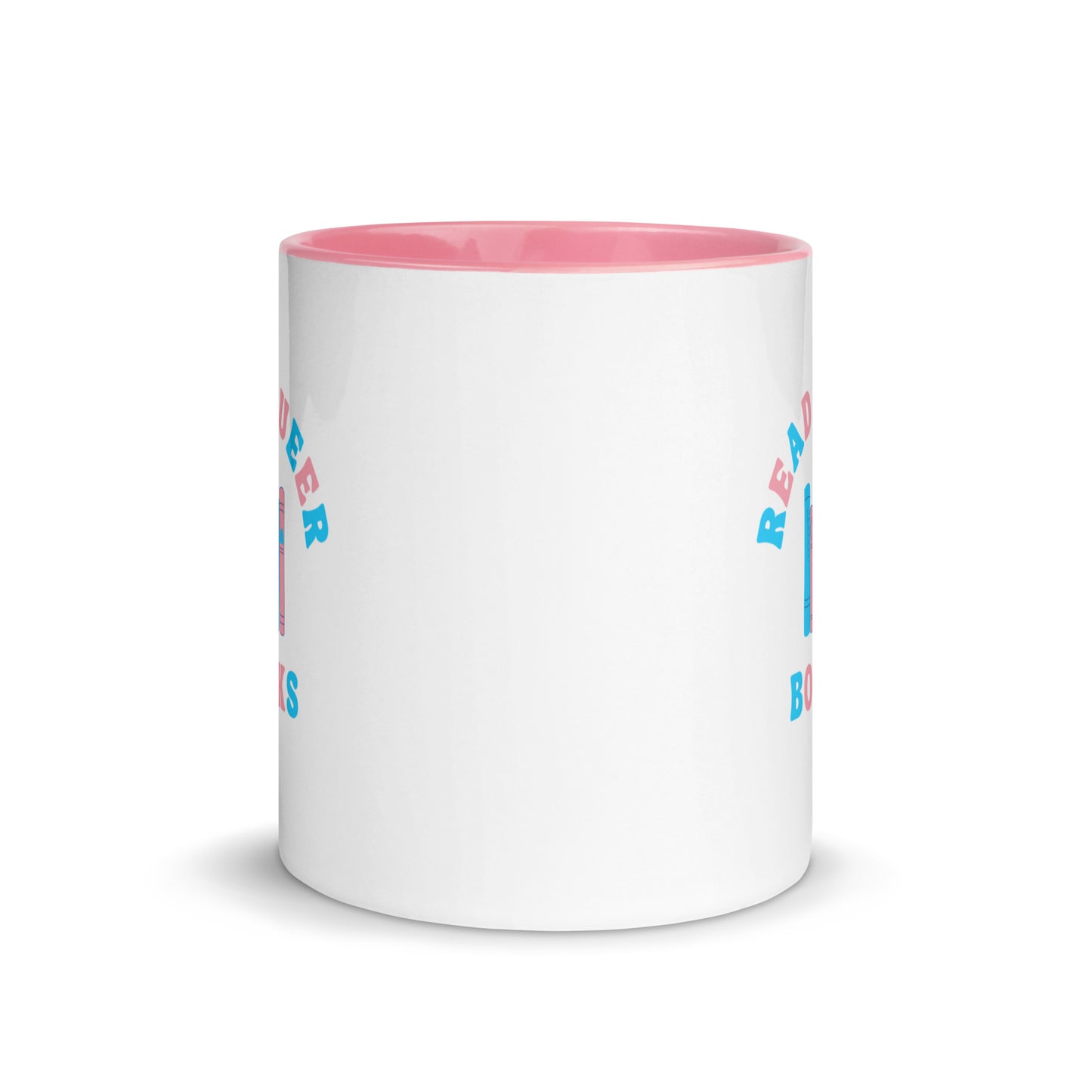 Read Queer Books (Transgender Colors) Mug with Color Inside