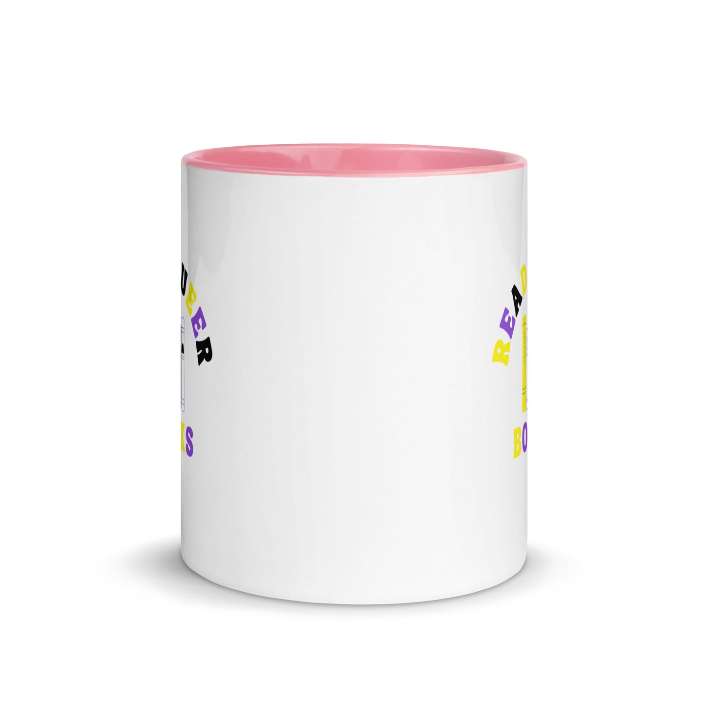 Read Queer Books (Nonbinary Colors) Mug with Color Inside