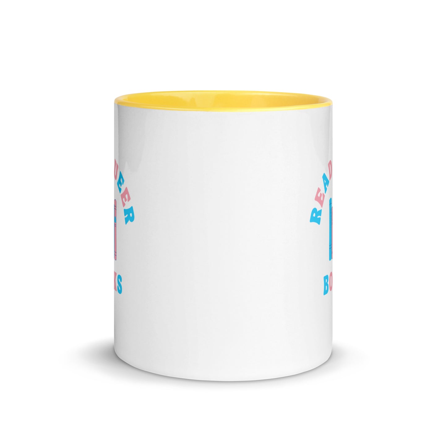 Read Queer Books (Transgender Colors) Mug with Color Inside