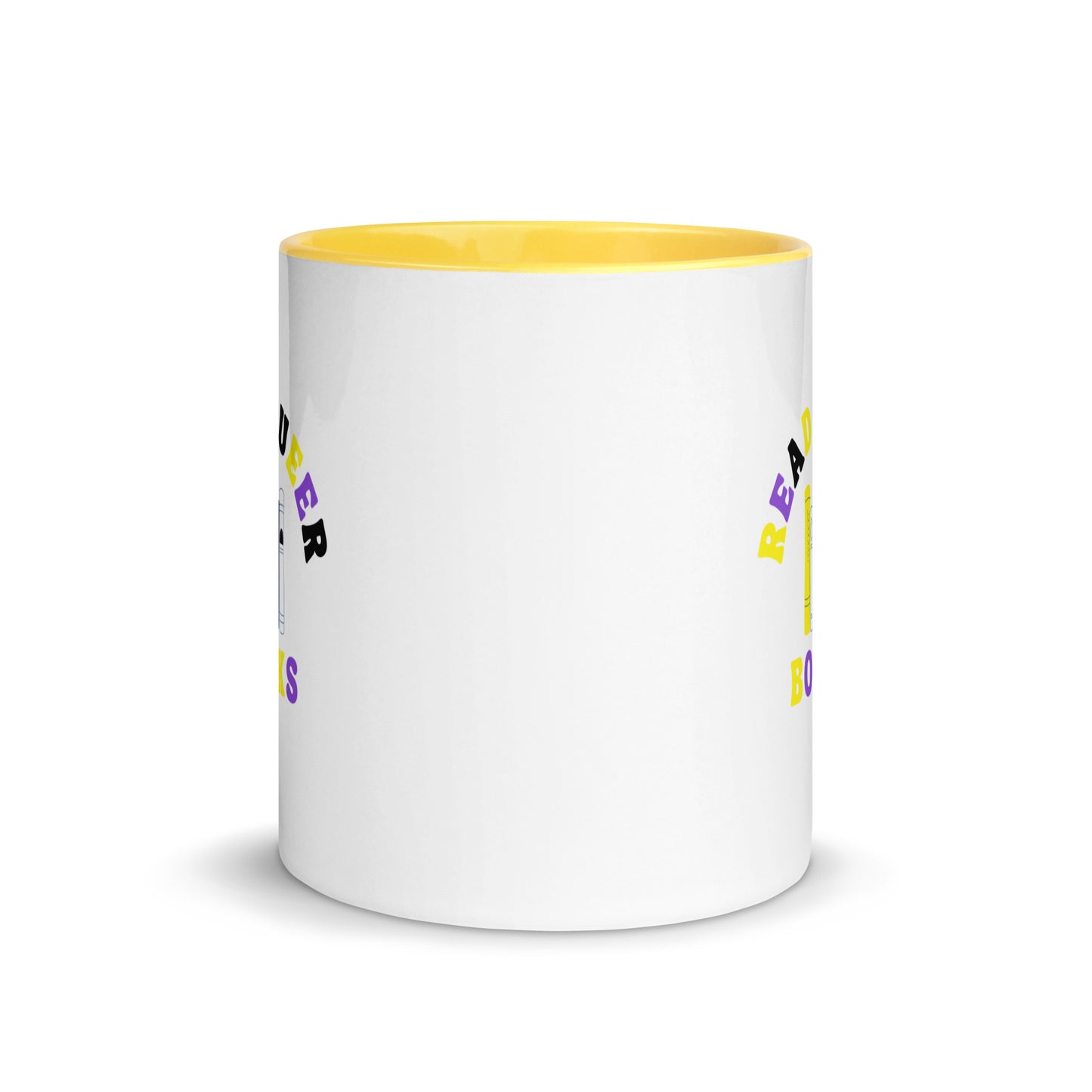 Read Queer Books (Nonbinary Colors) Mug with Color Inside