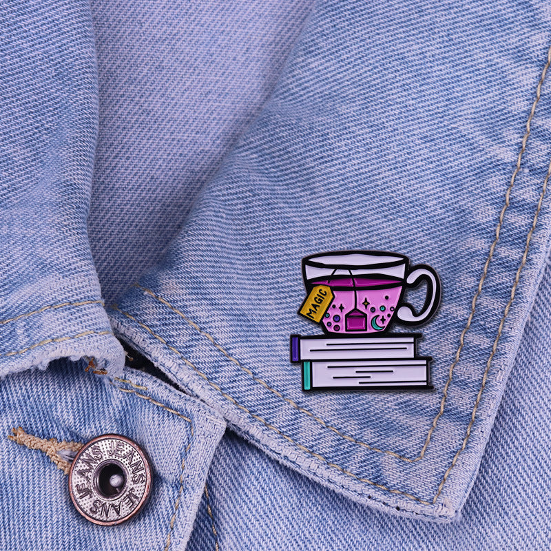 Tea And Book Pin - The Spinster Librarian Shop
