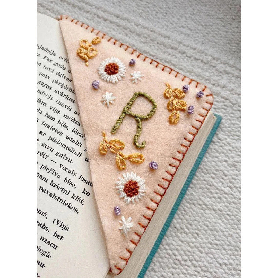 Personality Handmade Embroidery Corner Bookmark Felt Triangle Mark - The Spinster Librarian Shop