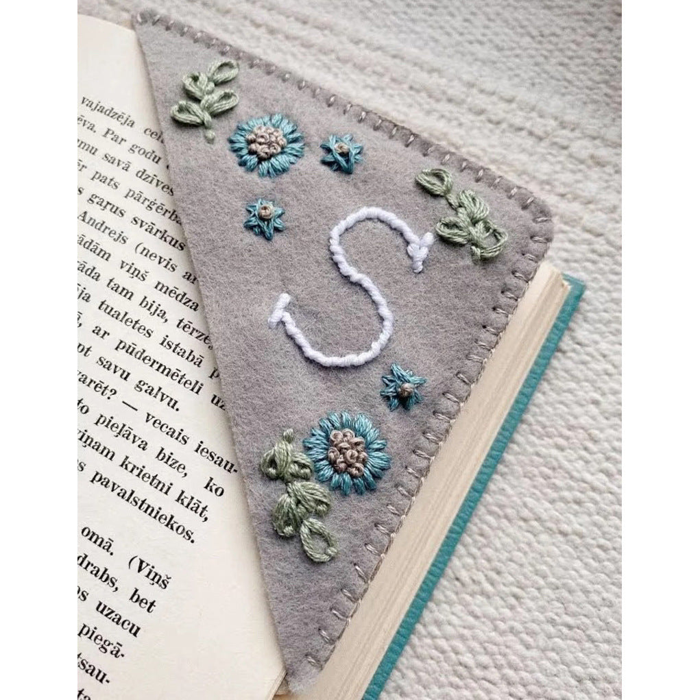 Personality Handmade Embroidery Corner Bookmark Felt Triangle Mark - The Spinster Librarian Shop