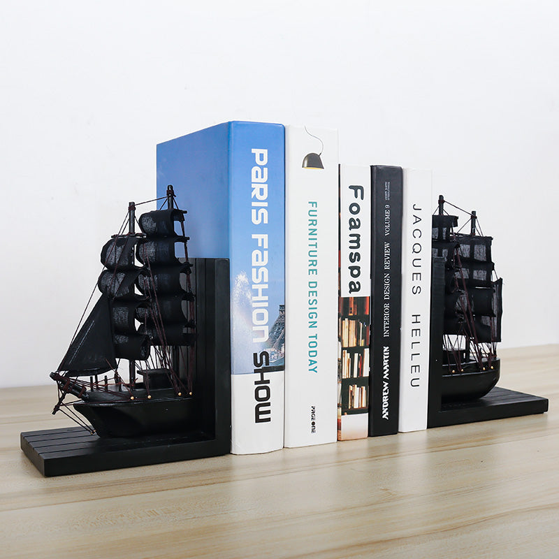 Nordic Ship Black And White Bookends - The Spinster Librarian Shop