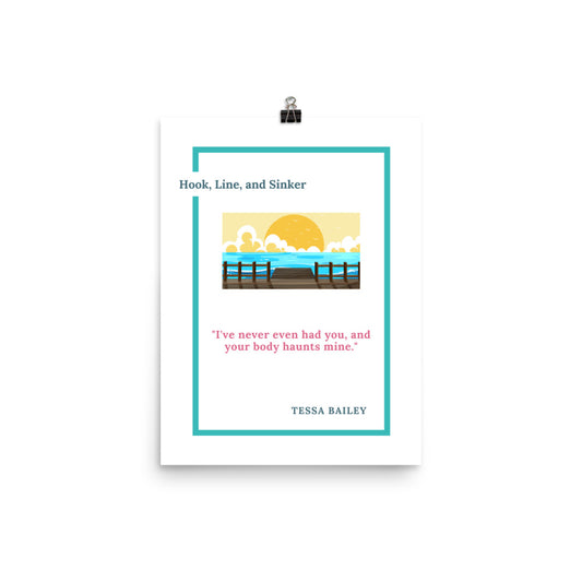 Hook, Line, and Sinker Poster 12"x 16" - The Spinster Librarian Shop