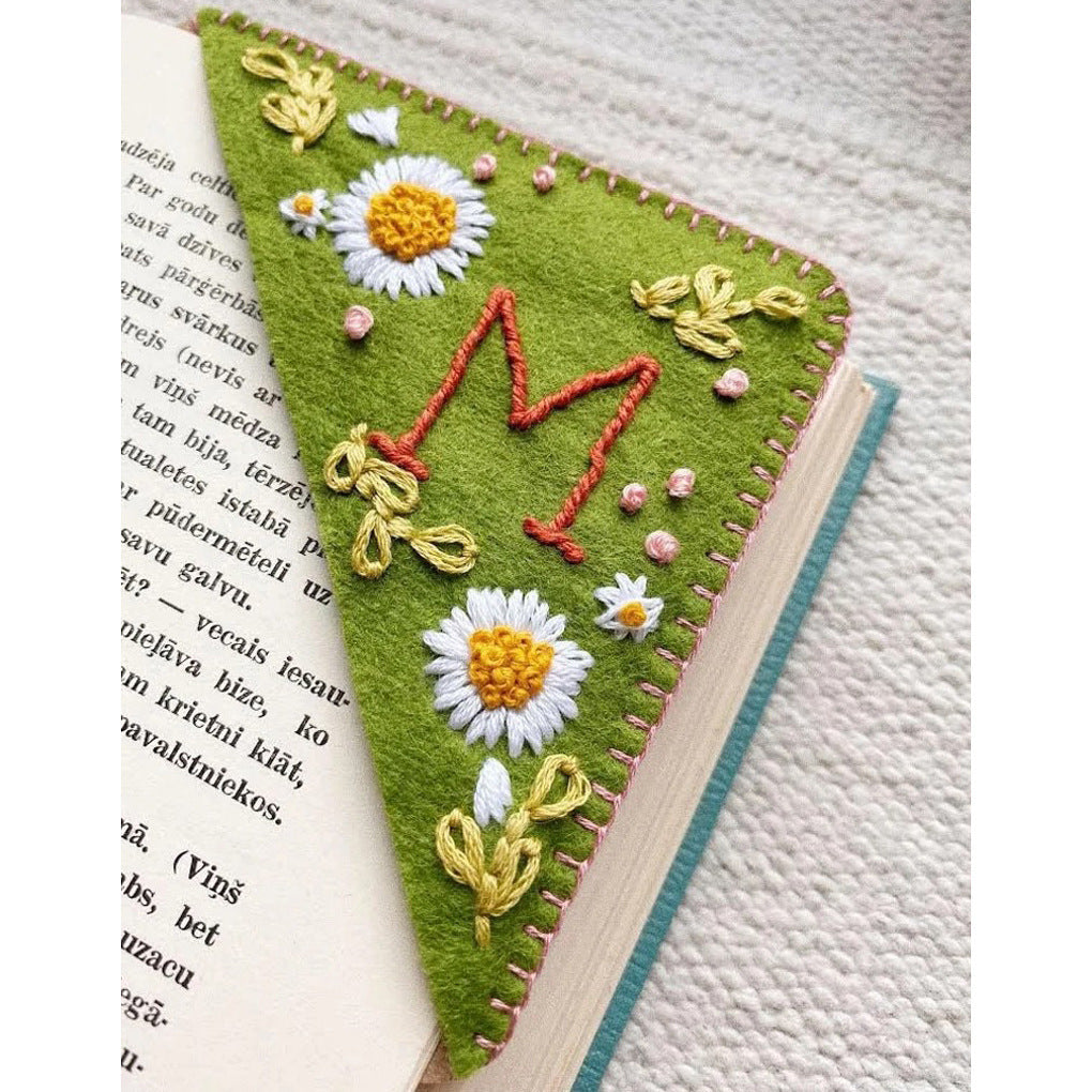Personality Handmade Embroidery Corner Bookmark Felt Triangle Mark - The Spinster Librarian Shop