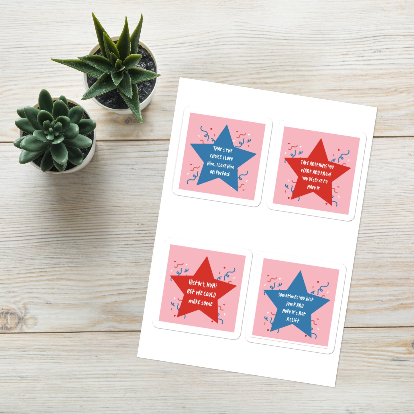 Red, White, and Royal Blue Sticker Sheet - The Spinster Librarian Shop