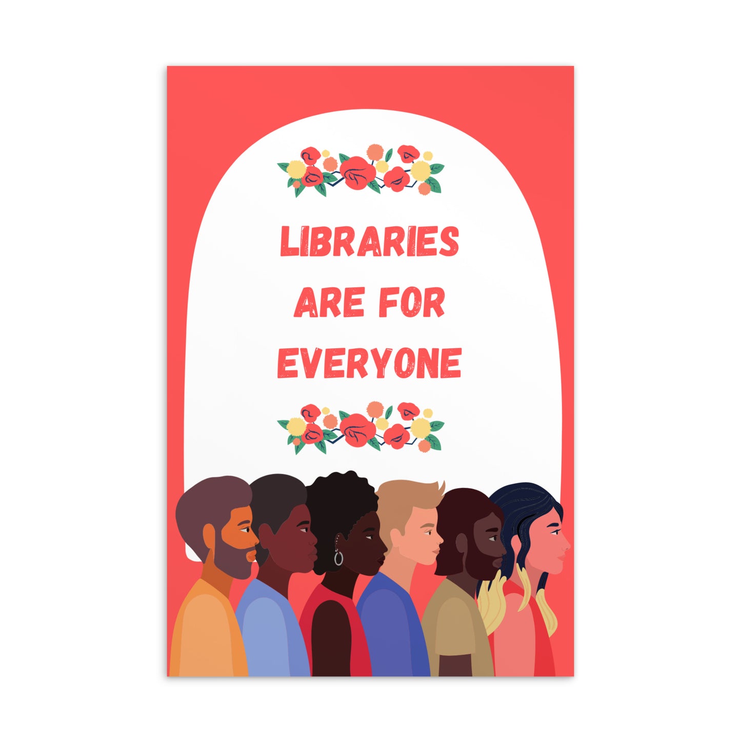 Libraries Are For Everyone Standard Postcard Style (B) - The Spinster Librarian Shop