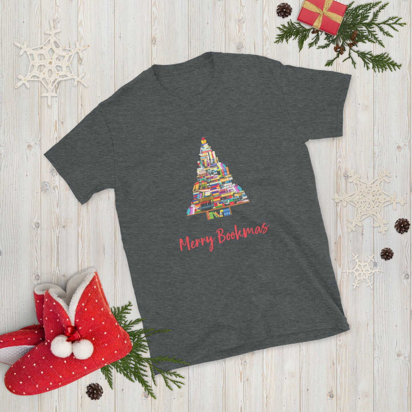 Merry Bookmas Short-Sleeve Unisex T-Shirt - The Spinster Librarian Shop