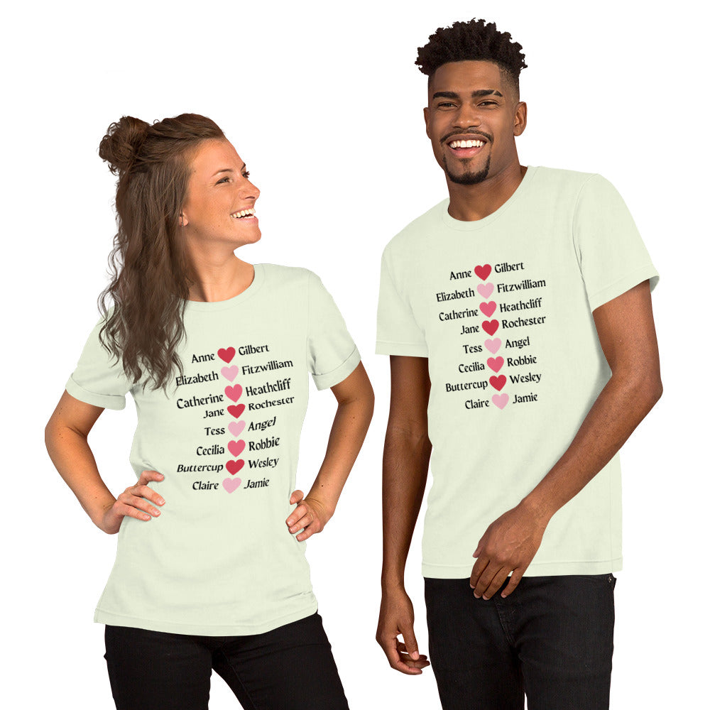Literary Couples-Straight Unisex T-shirt - The Spinster Librarian Shop