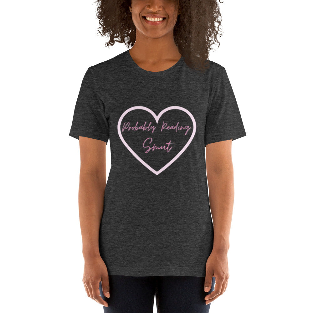 Probably Reading Smut (Pink & Pink) Unisex T-Shirt - The Spinster Librarian Shop
