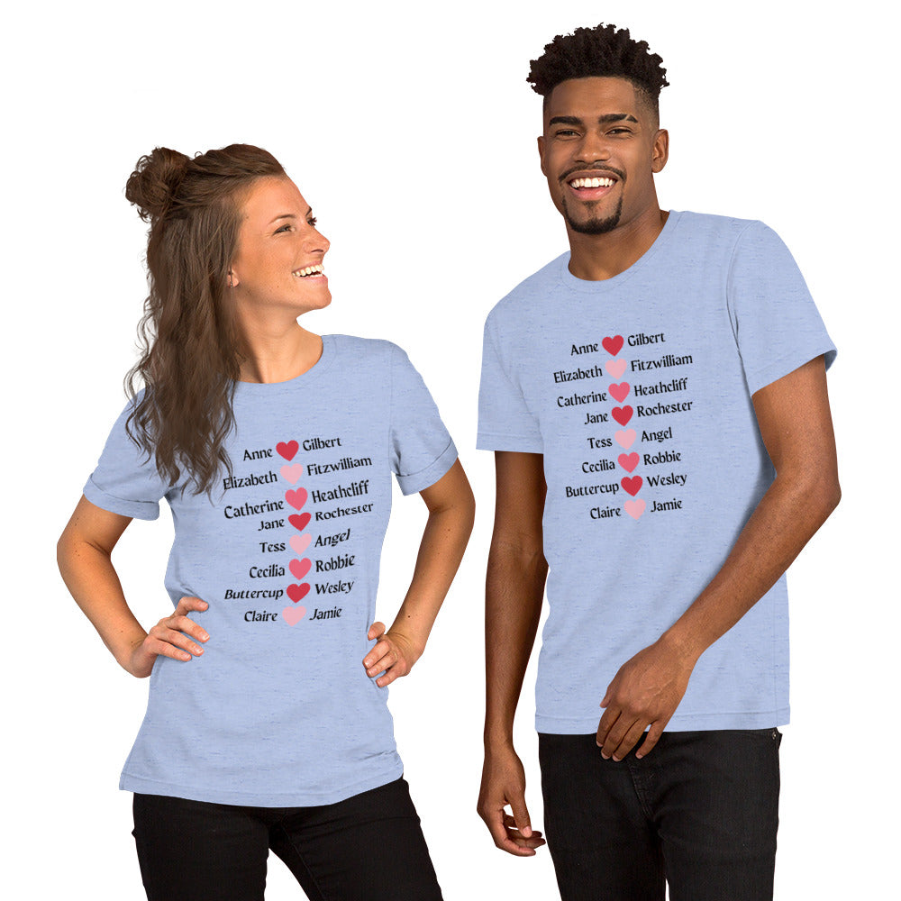 Literary Couples-Straight Unisex T-shirt - The Spinster Librarian Shop