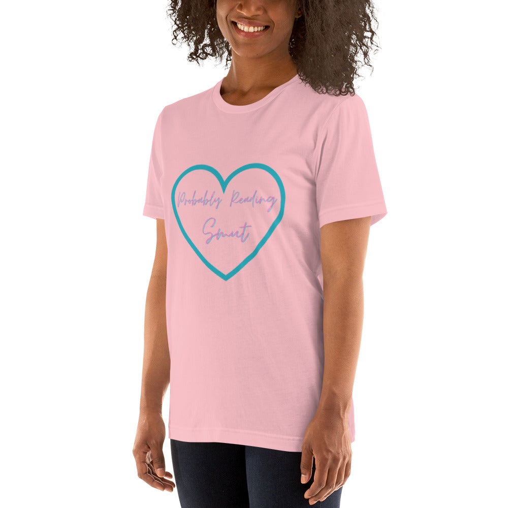 Probably Reading Smut (Pink & Teal) Unisex T-Shirt - The Spinster Librarian Shop