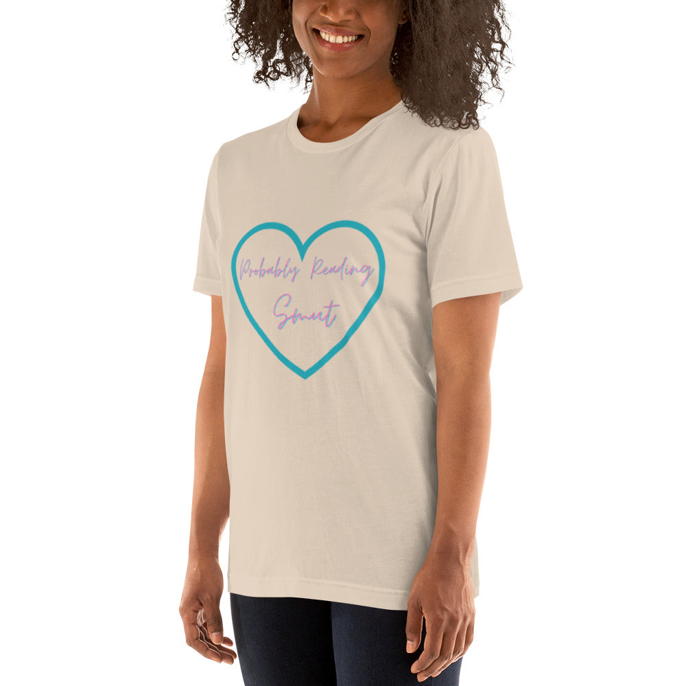 Probably Reading Smut (Pink & Teal) Unisex T-Shirt - The Spinster Librarian Shop