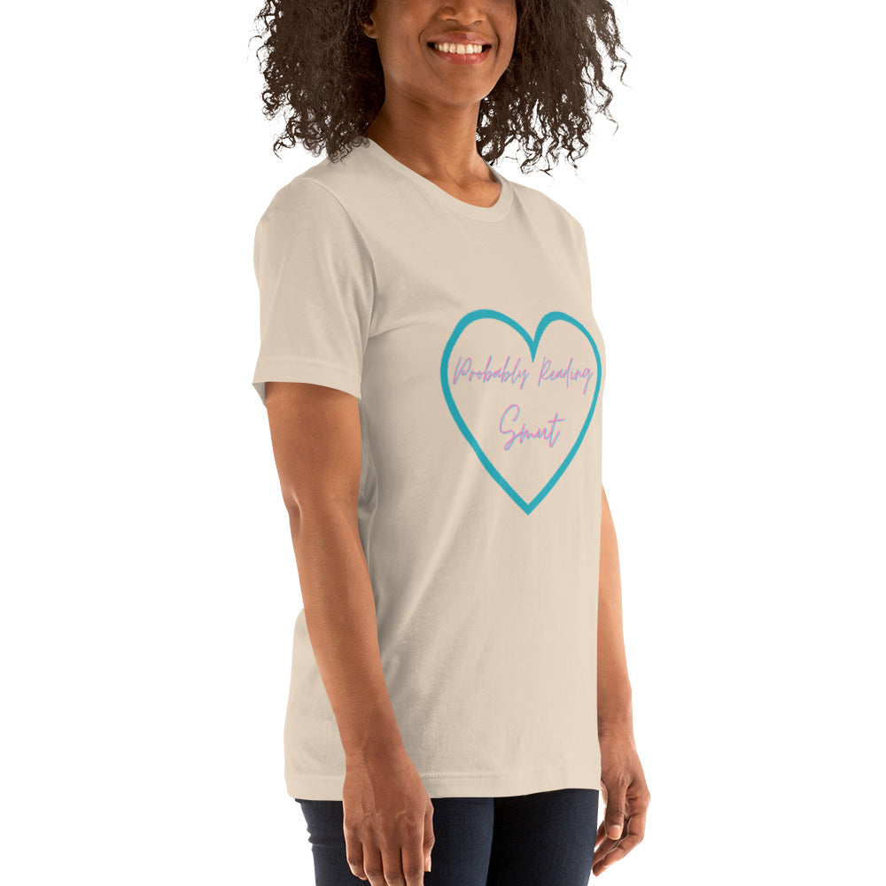 Probably Reading Smut (Pink & Teal) Unisex T-Shirt - The Spinster Librarian Shop