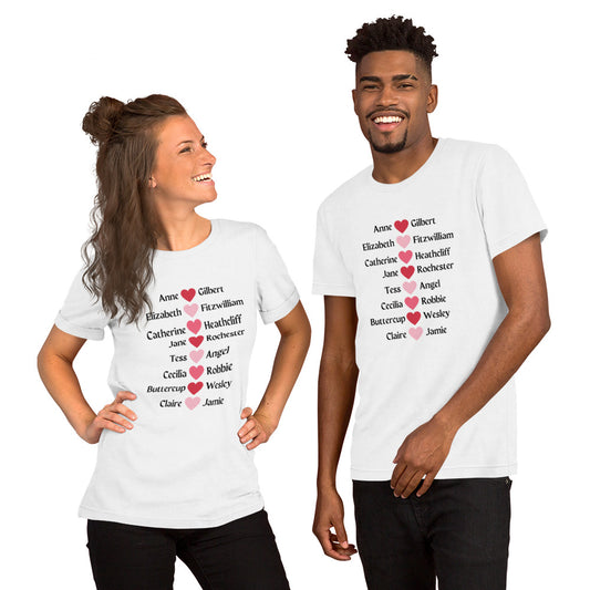 Literary Couples-Straight Unisex T-shirt - The Spinster Librarian Shop
