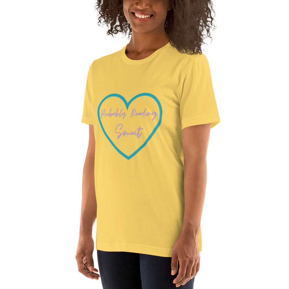 Probably Reading Smut (Pink & Teal) Unisex T-Shirt - The Spinster Librarian Shop