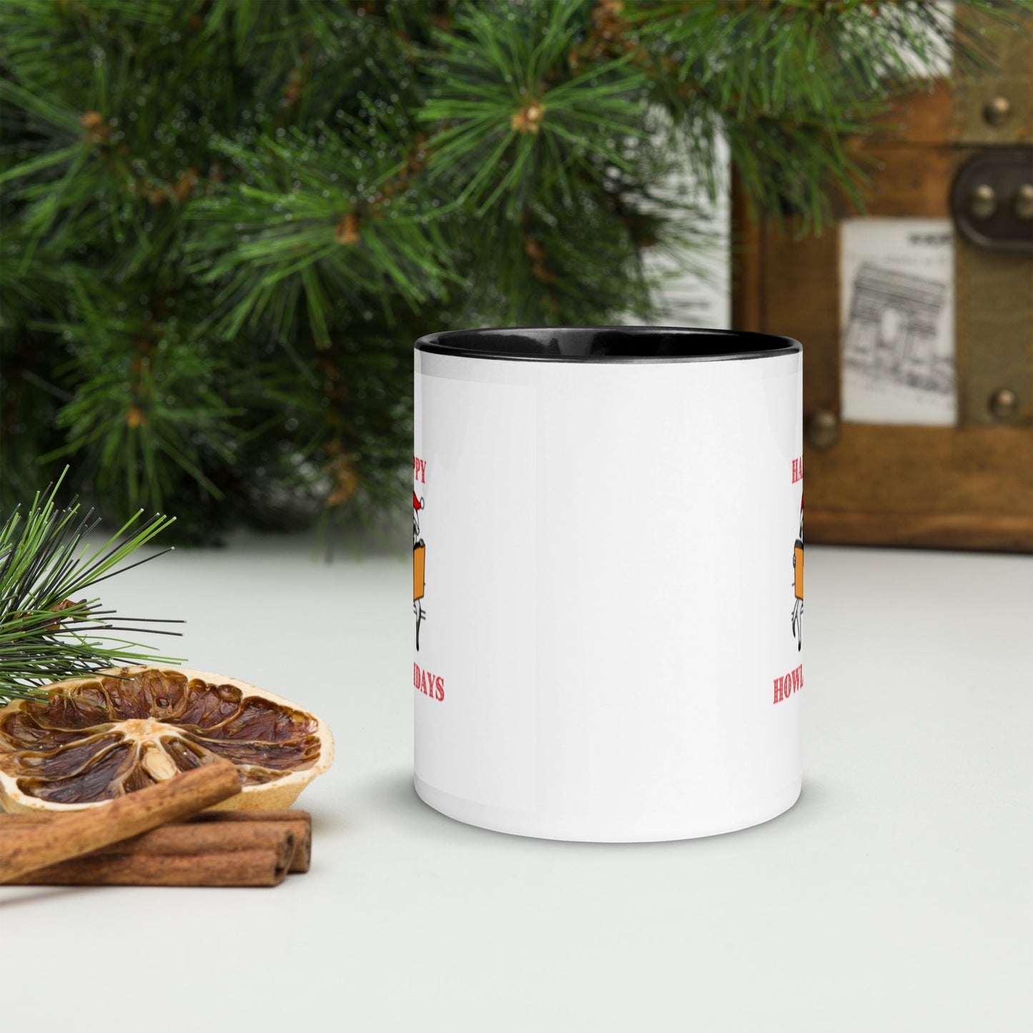 Happy Howlidays Mug with Color Inside-11oz. - The Spinster Librarian Shop