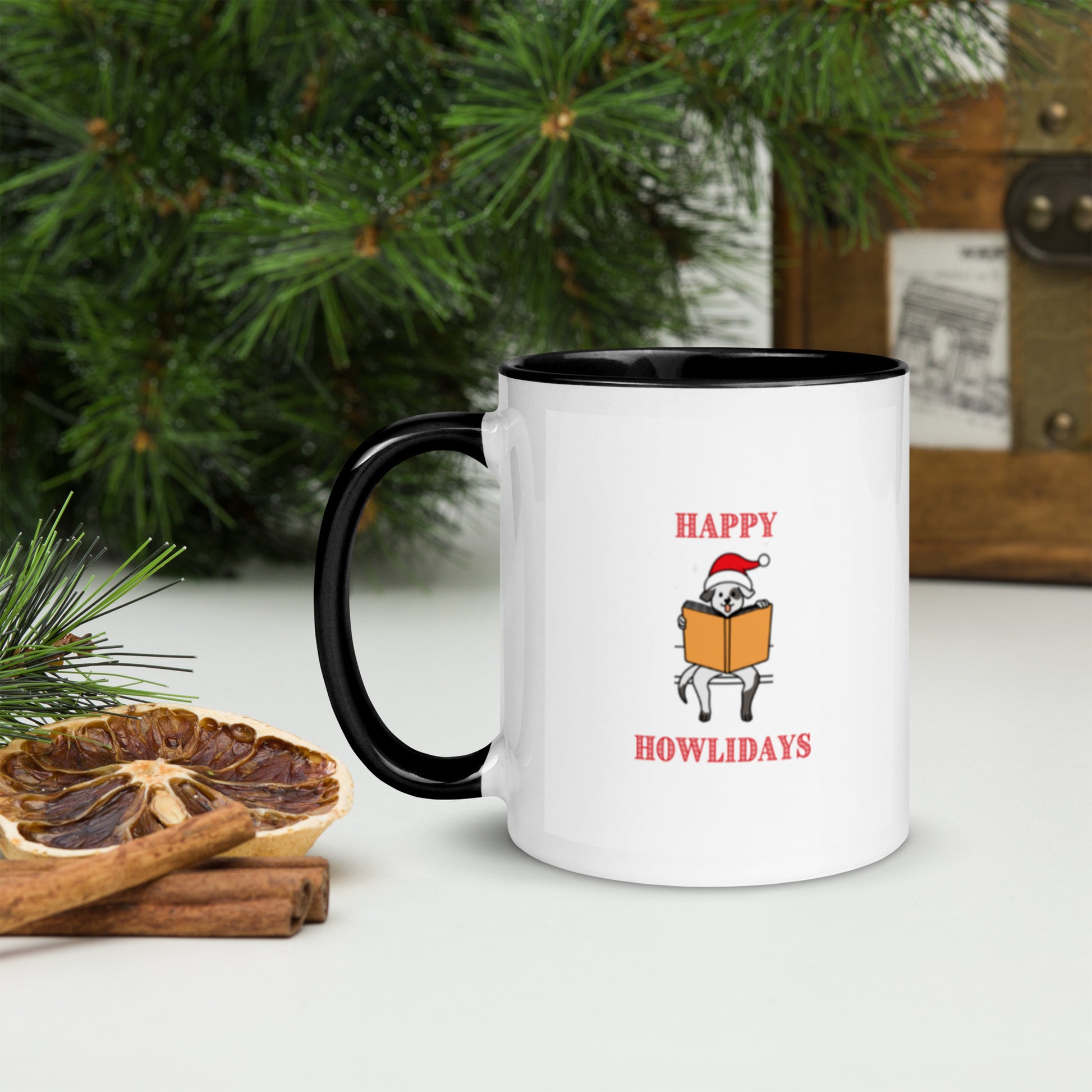 Happy Howlidays Mug with Color Inside-11oz. - The Spinster Librarian Shop