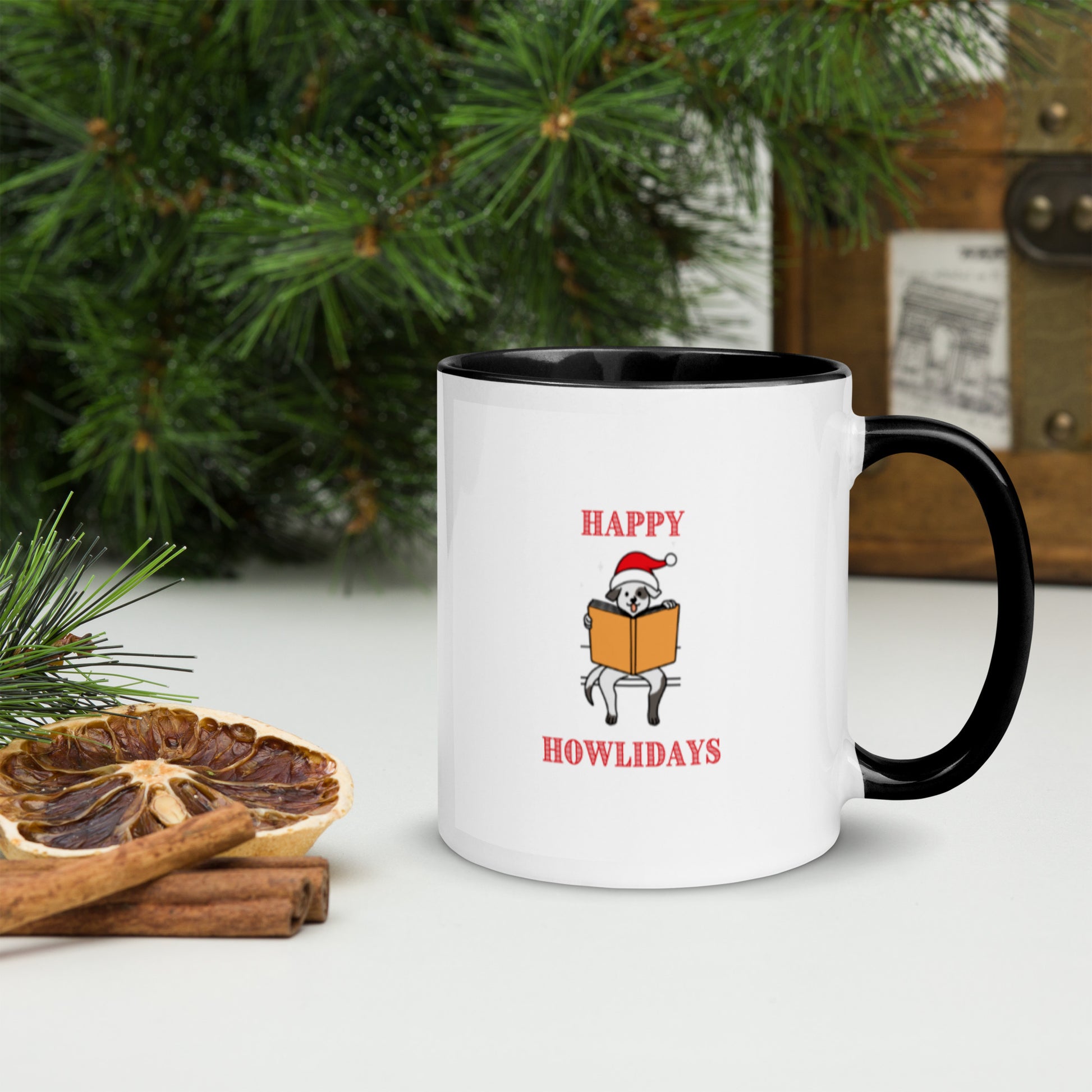 Happy Howlidays Mug with Color Inside-11oz. - The Spinster Librarian Shop