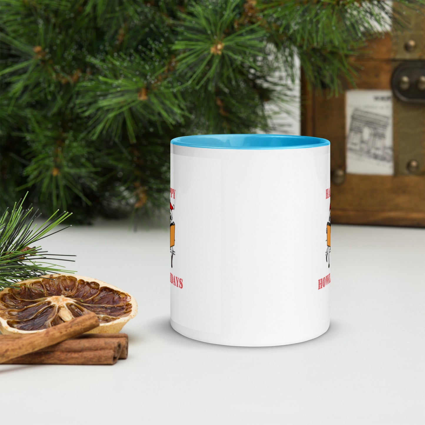 Happy Howlidays Mug with Color Inside-11oz. - The Spinster Librarian Shop