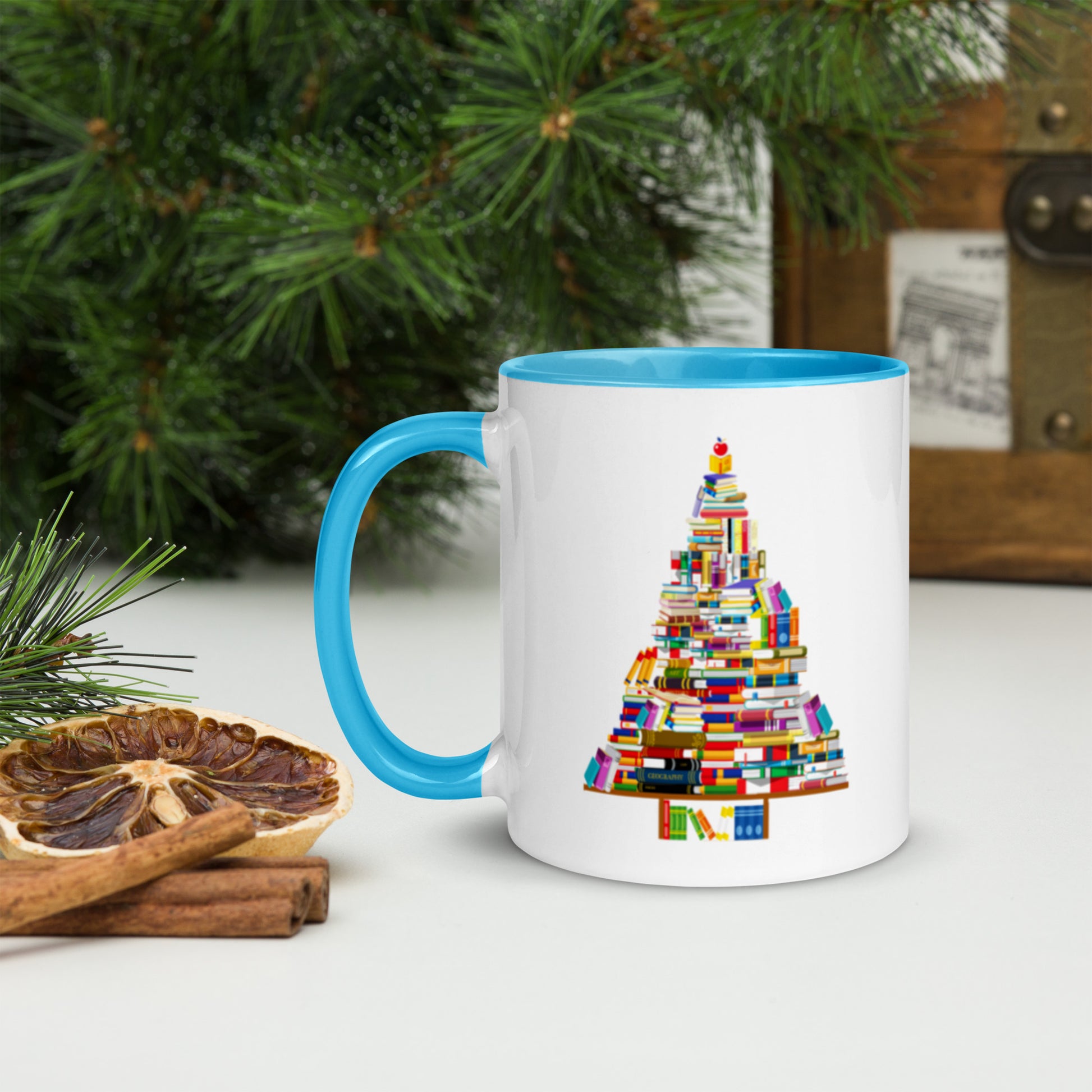 Book Tree Mug with Color Inside-11oz. - The Spinster Librarian Shop