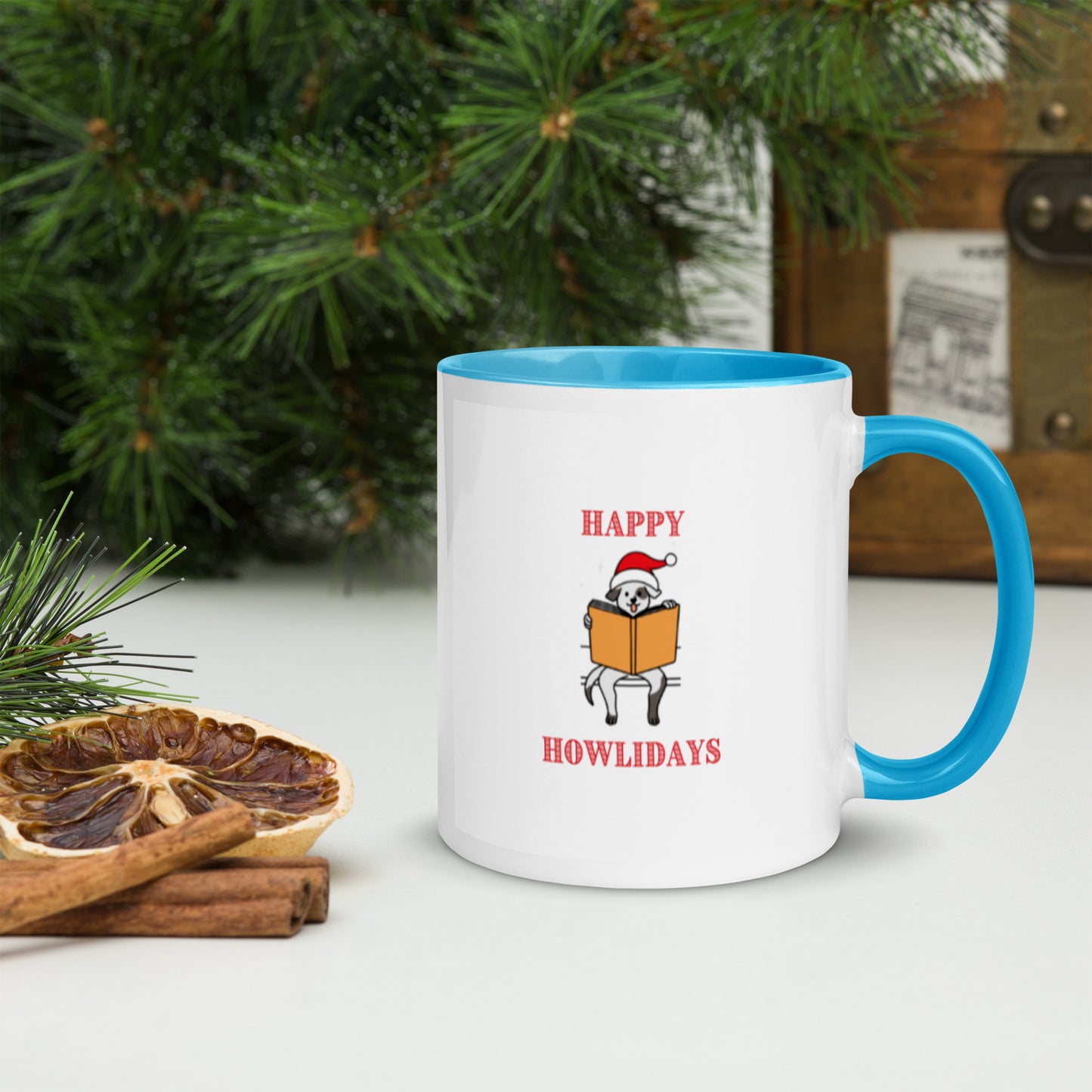 Happy Howlidays Mug with Color Inside-11oz. - The Spinster Librarian Shop