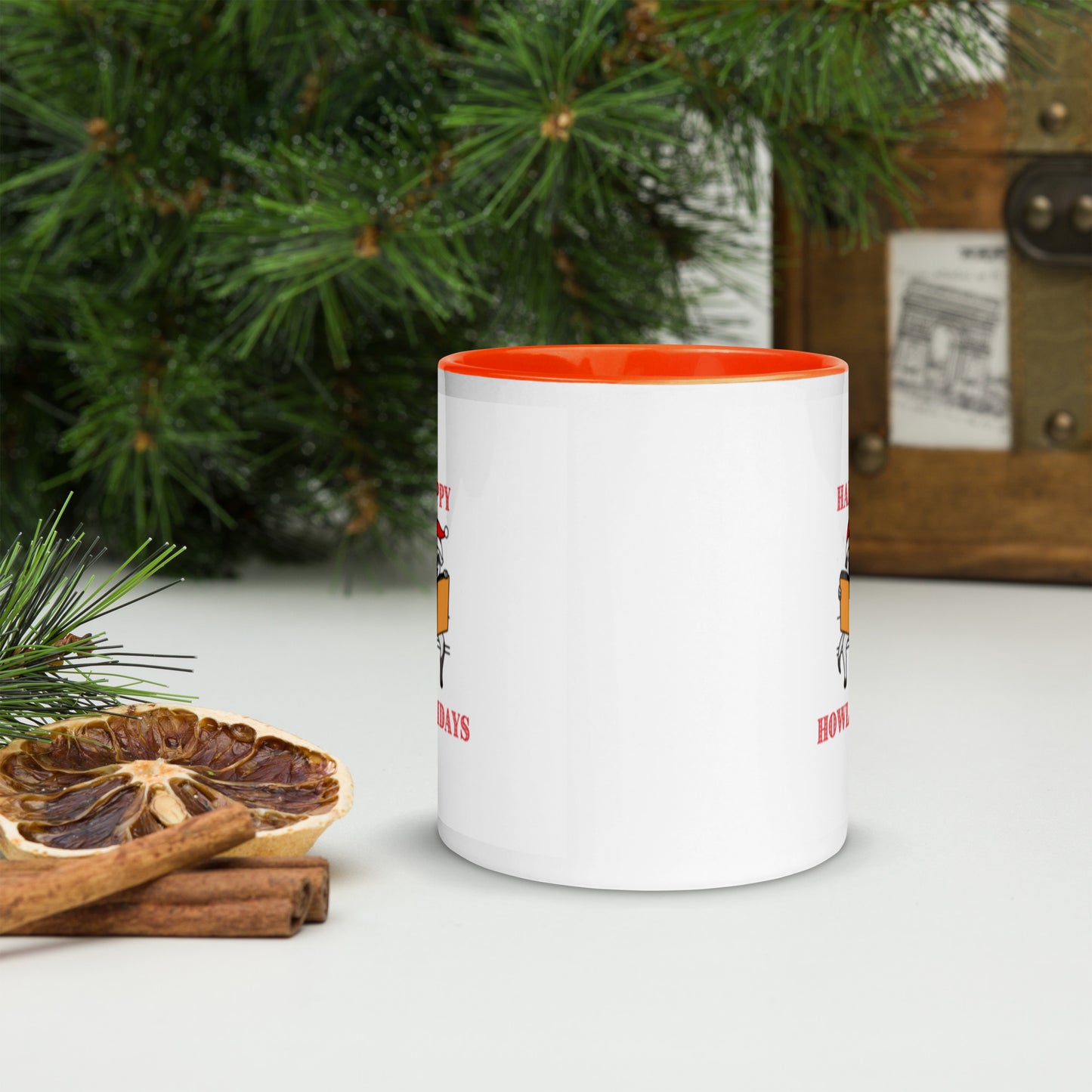 Happy Howlidays Mug with Color Inside-11oz. - The Spinster Librarian Shop