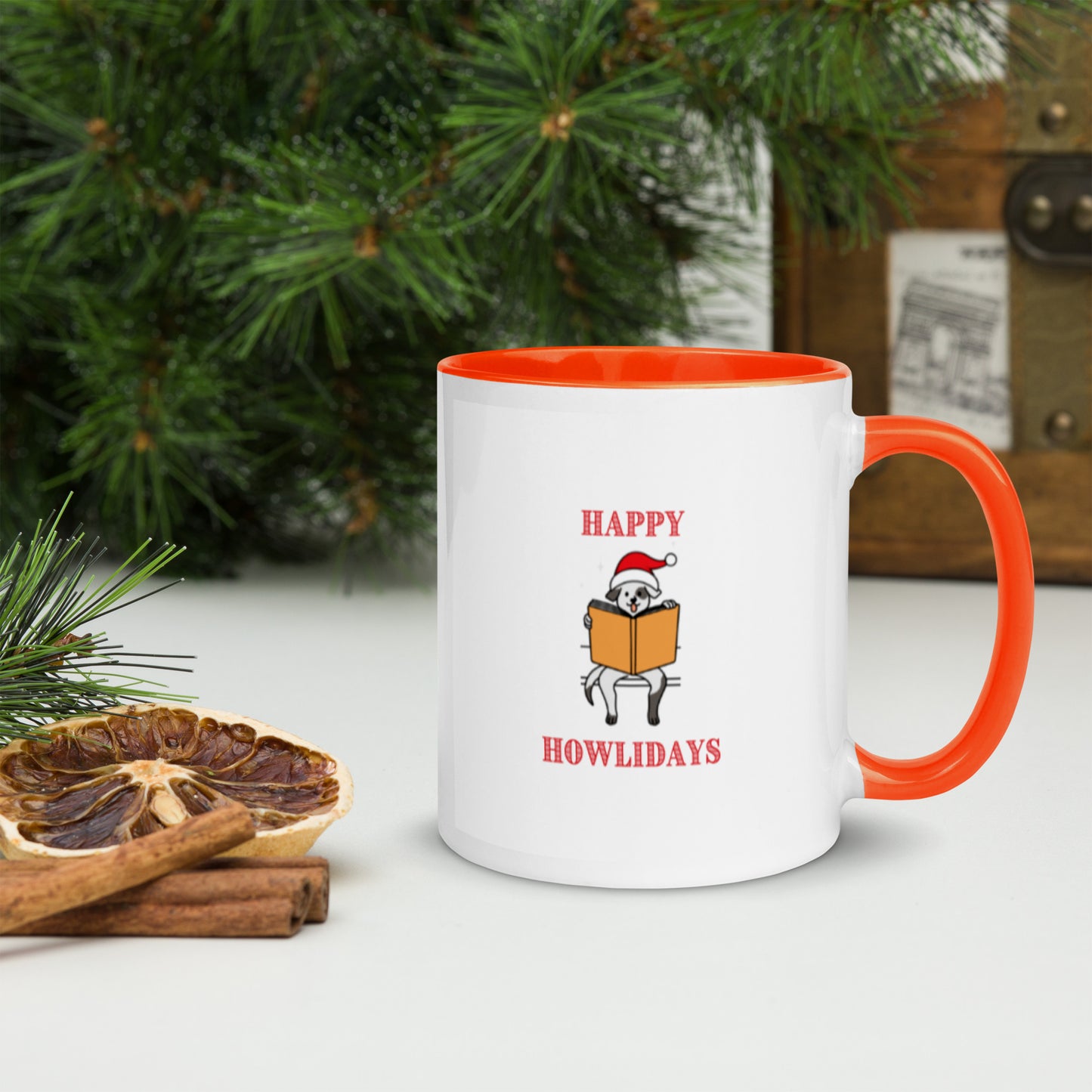 Happy Howlidays Mug with Color Inside-11oz. - The Spinster Librarian Shop