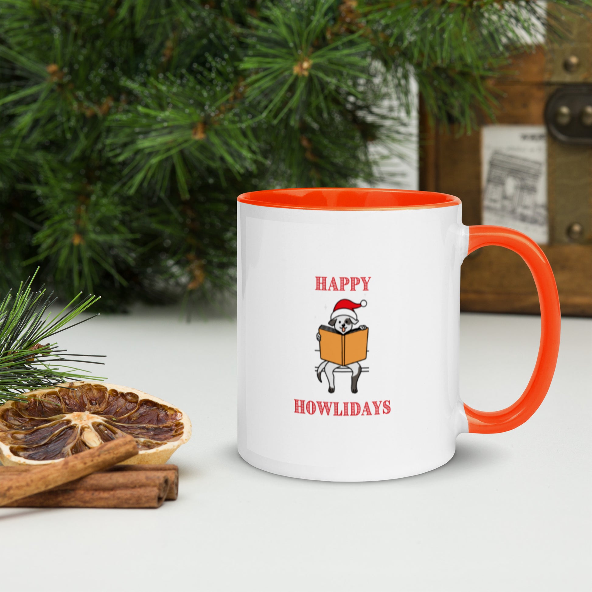 Happy Howlidays Mug with Color Inside-11oz. - The Spinster Librarian Shop
