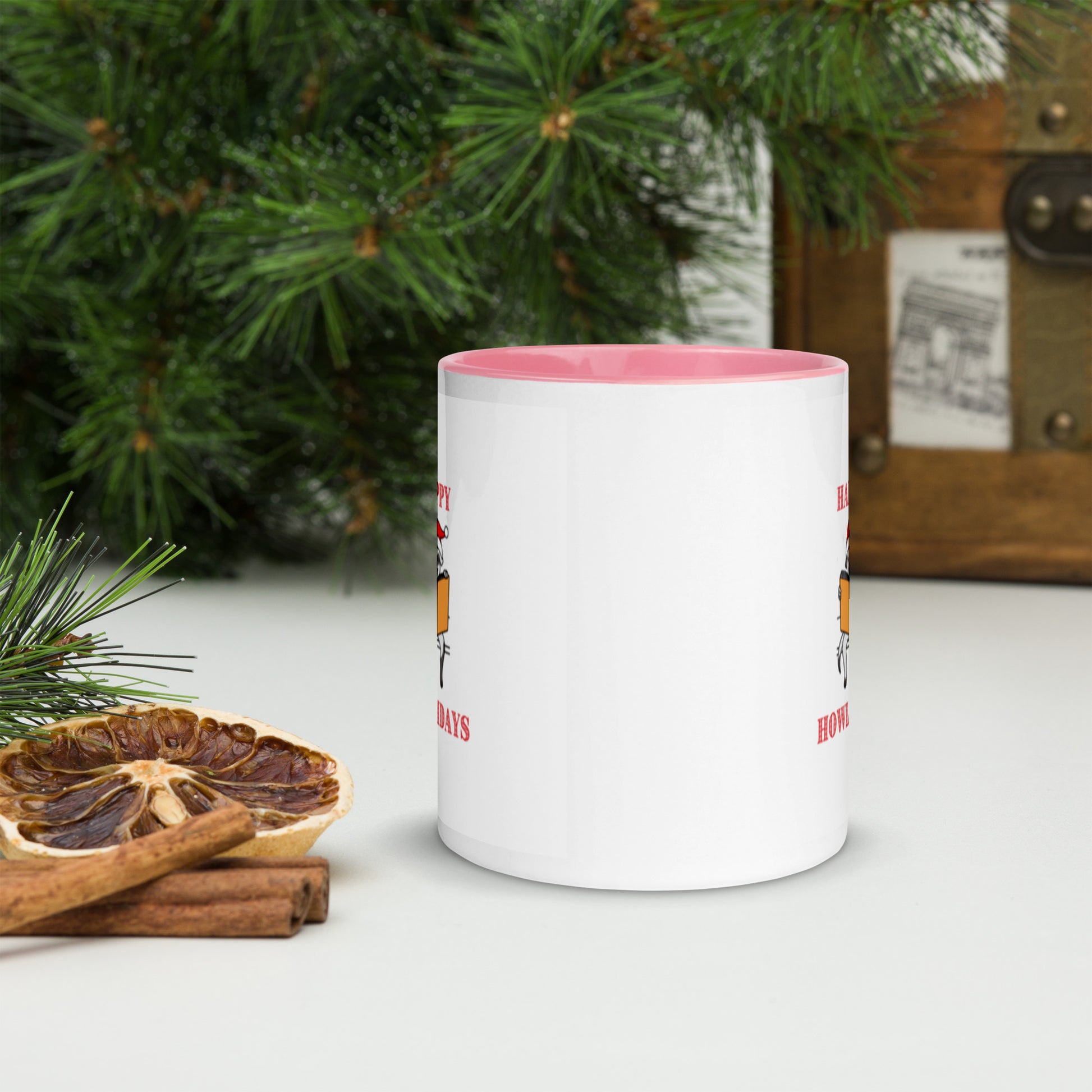 Happy Howlidays Mug with Color Inside-11oz. - The Spinster Librarian Shop