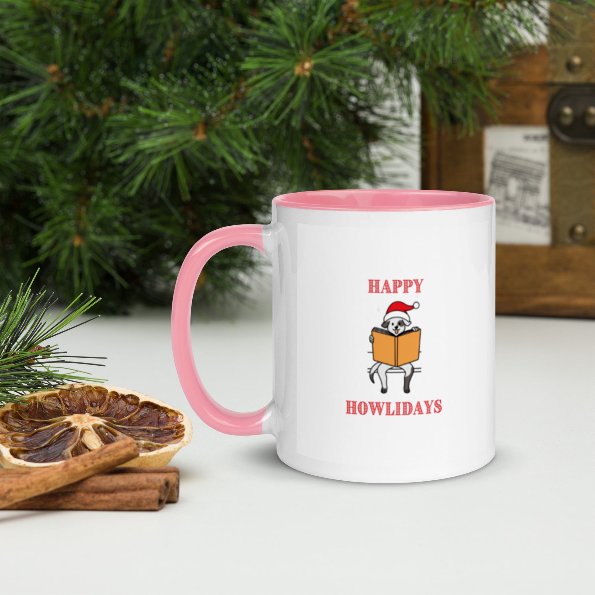 Happy Howlidays Mug with Color Inside-11oz. - The Spinster Librarian Shop
