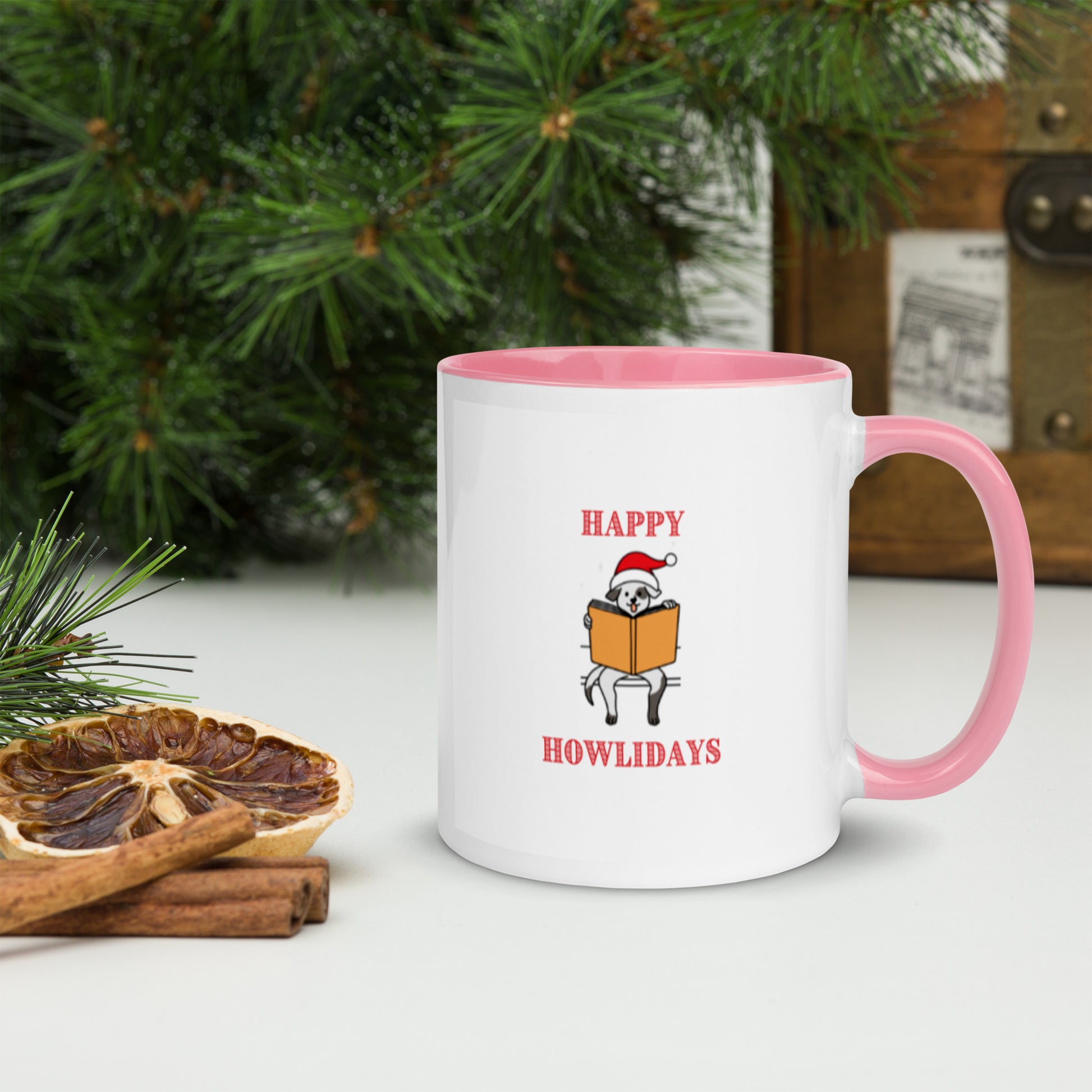 Happy Howlidays Mug with Color Inside-11oz. - The Spinster Librarian Shop