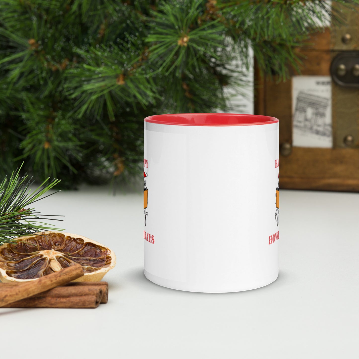 Happy Howlidays Mug with Color Inside-11oz. - The Spinster Librarian Shop