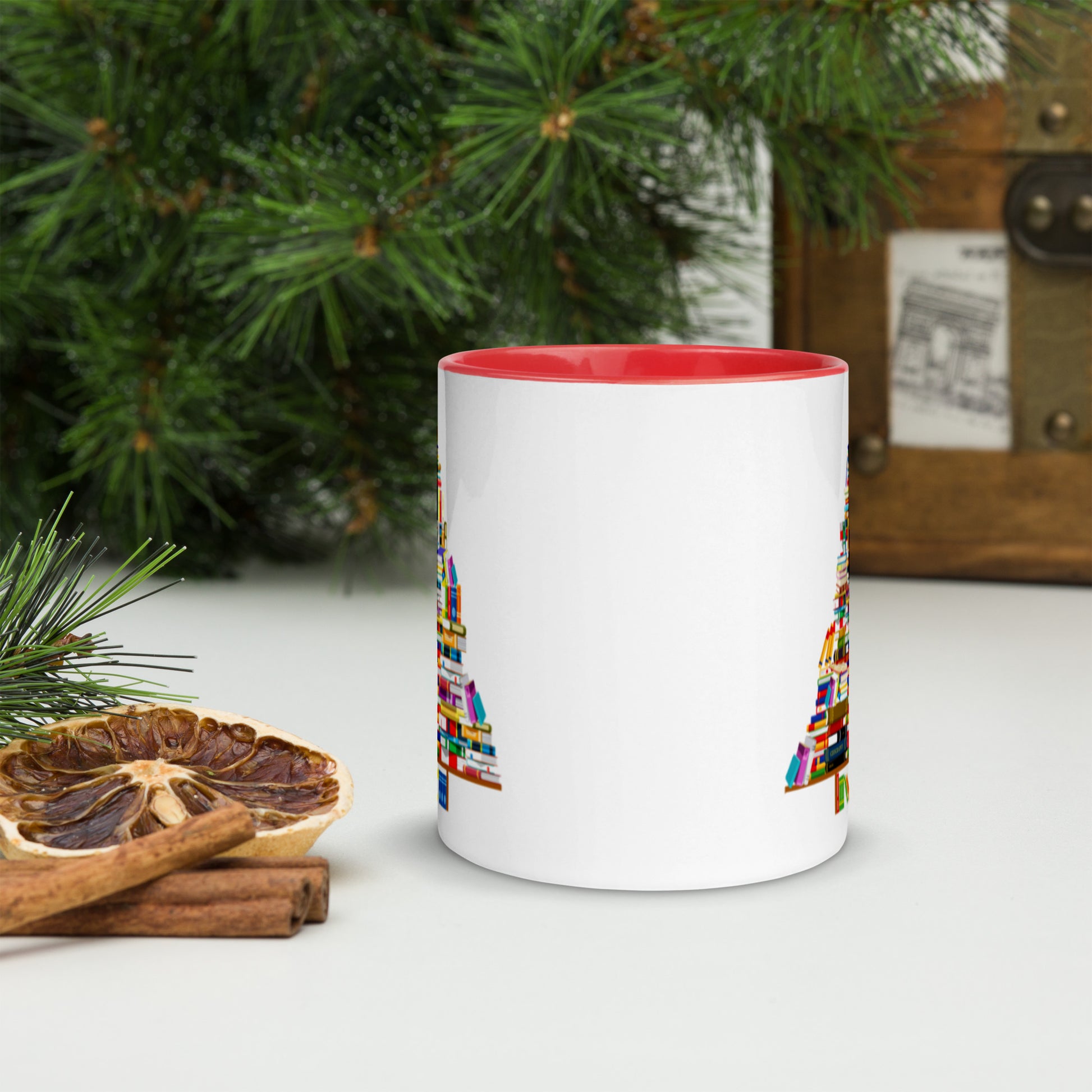 Book Tree Mug with Color Inside-11oz. - The Spinster Librarian Shop