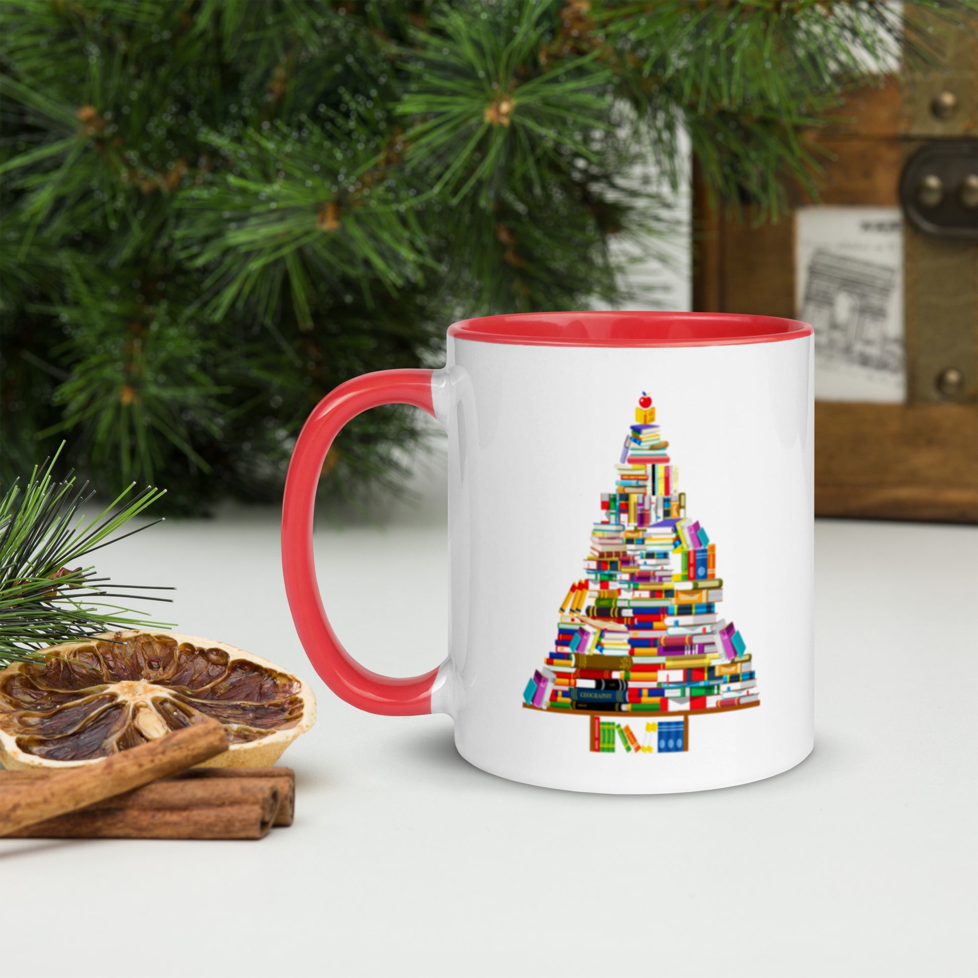 Book Tree Mug with Color Inside-11oz. - The Spinster Librarian Shop