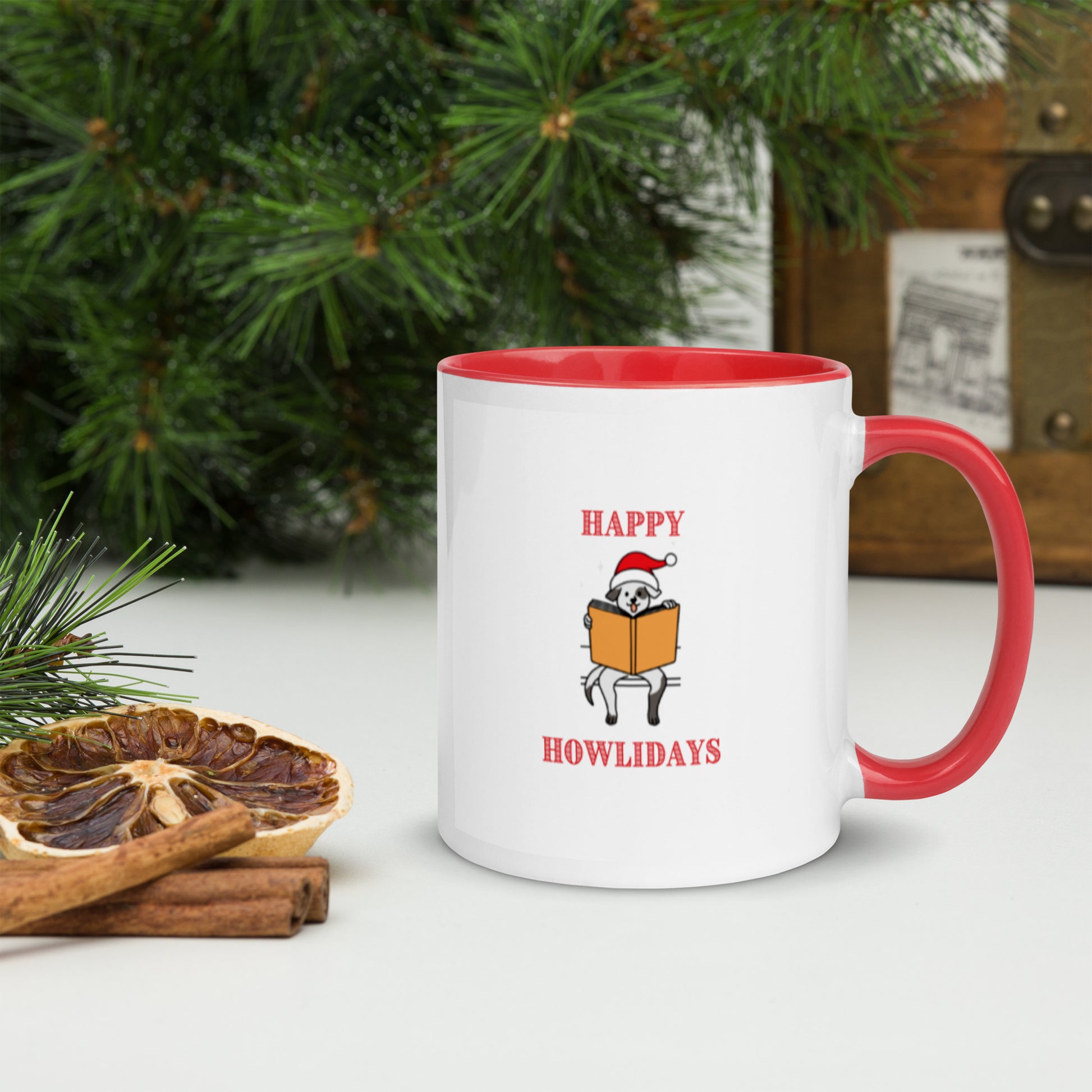 Happy Howlidays Mug with Color Inside-11oz. - The Spinster Librarian Shop