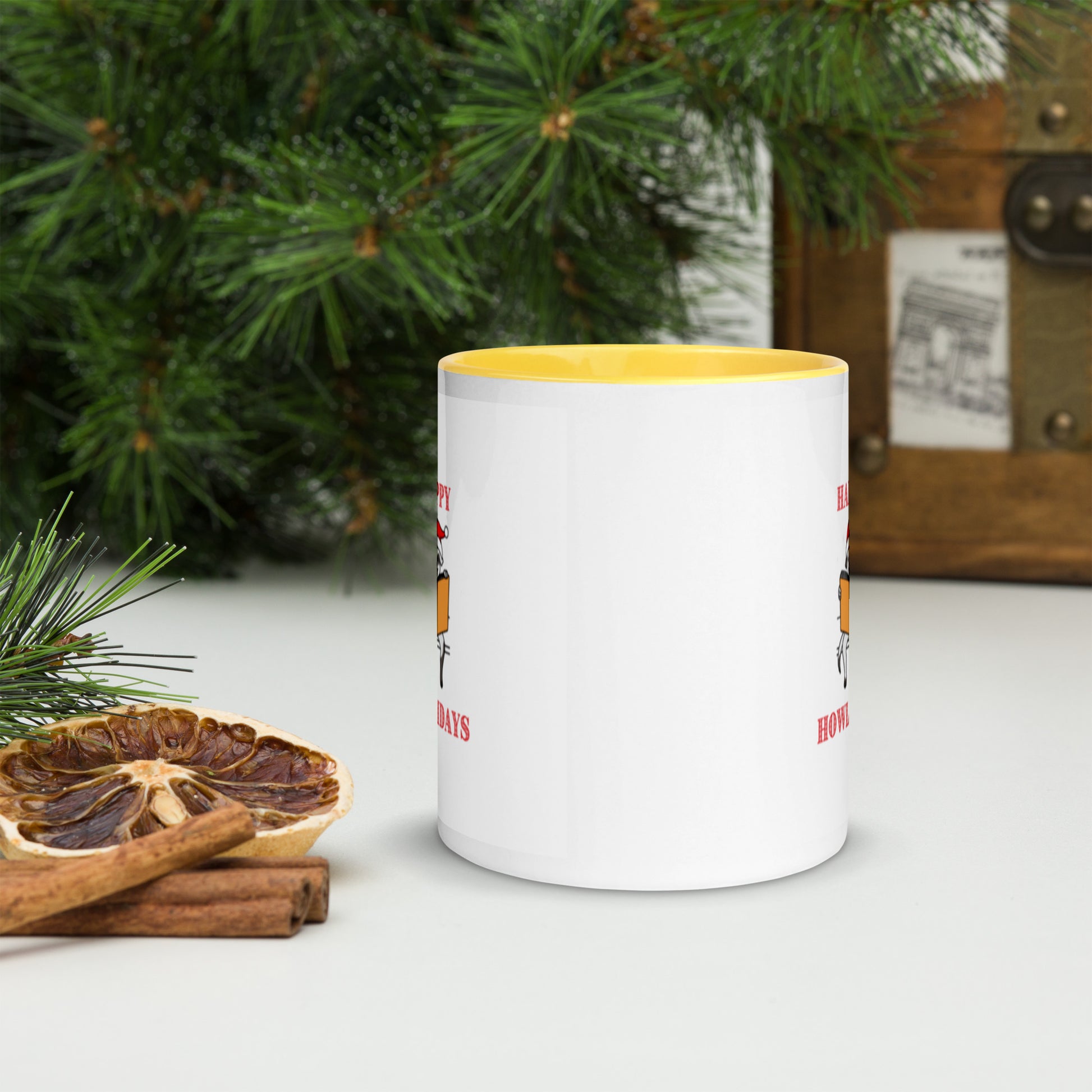 Happy Howlidays Mug with Color Inside-11oz. - The Spinster Librarian Shop