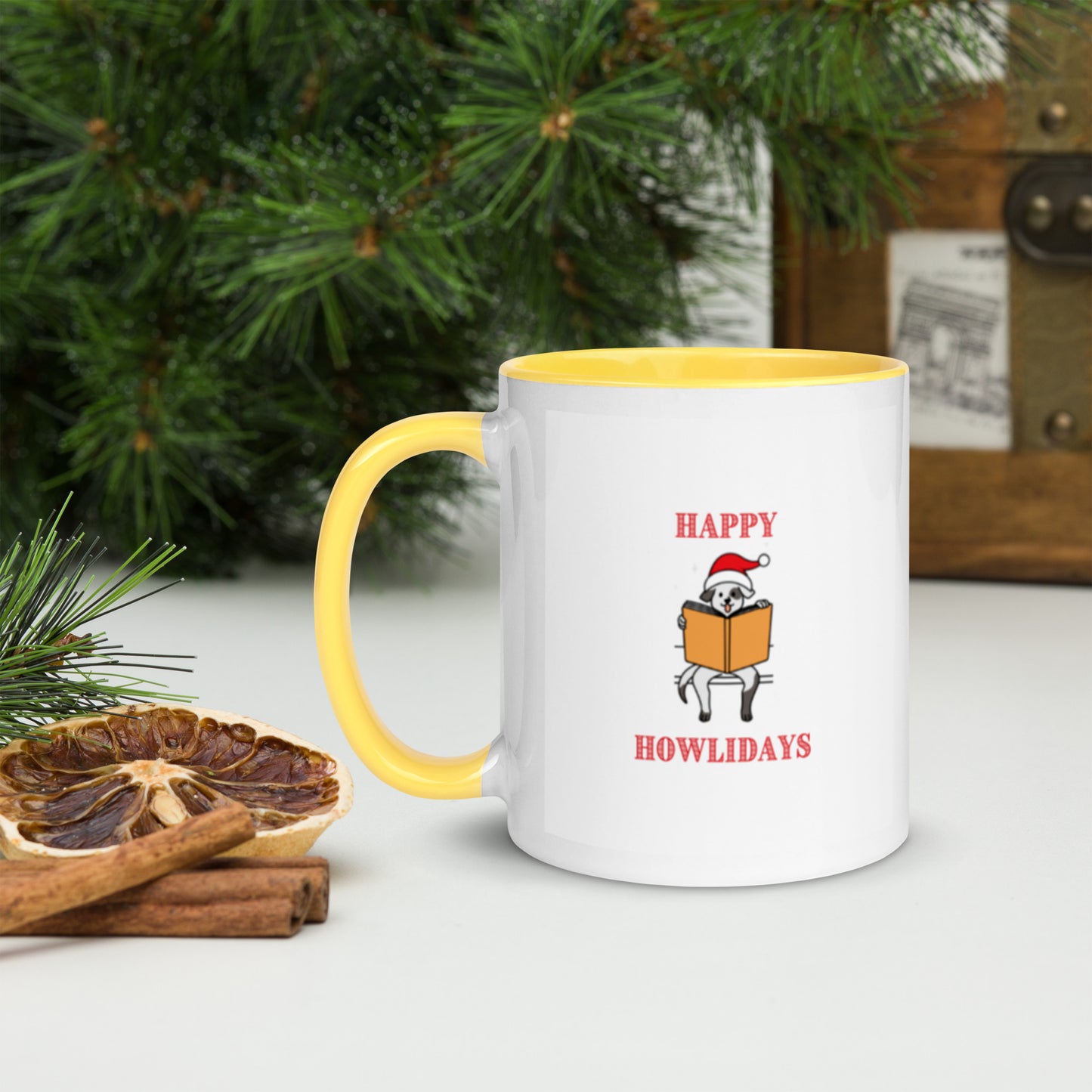 Happy Howlidays Mug with Color Inside-11oz. - The Spinster Librarian Shop