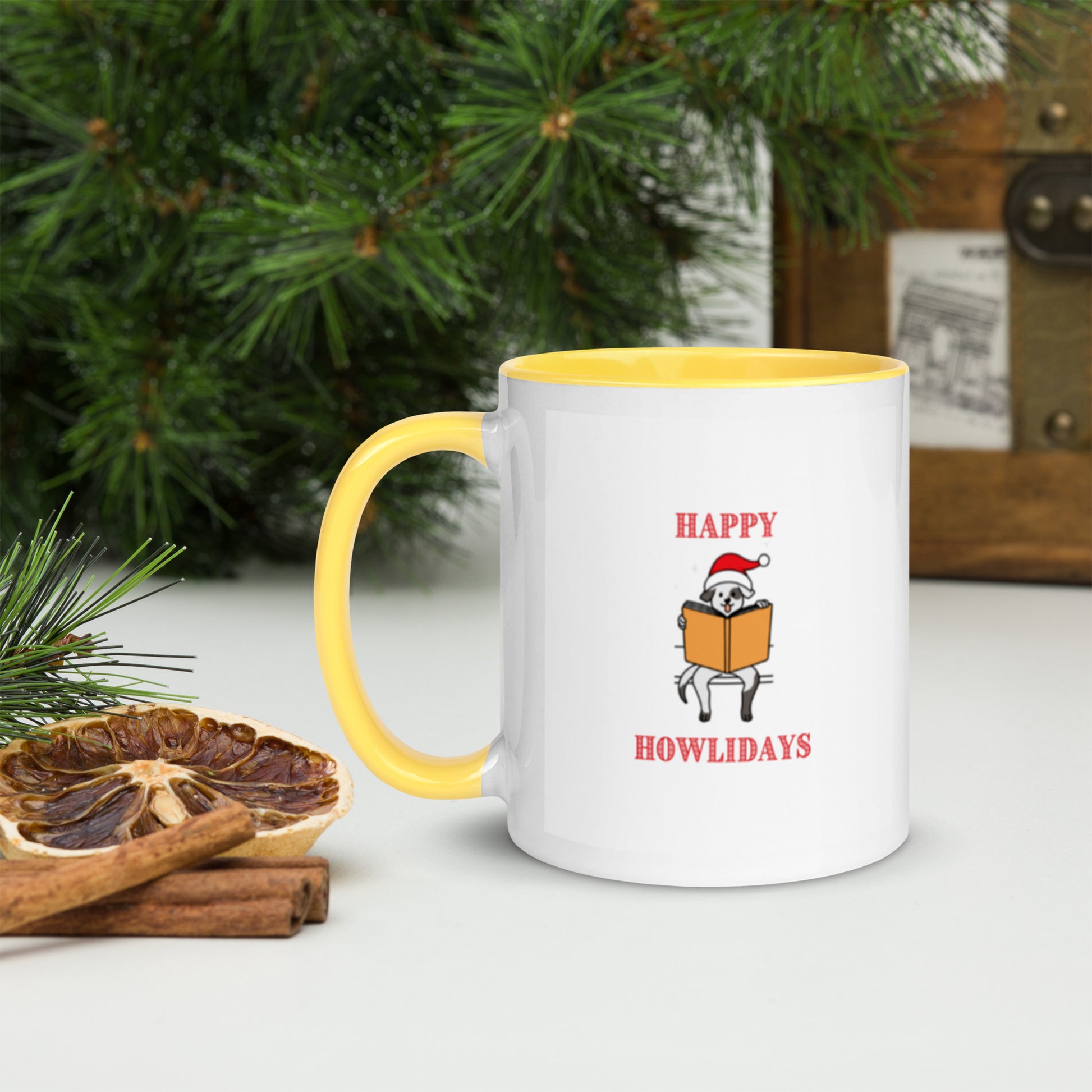 Happy Howlidays Mug with Color Inside-11oz. - The Spinster Librarian Shop