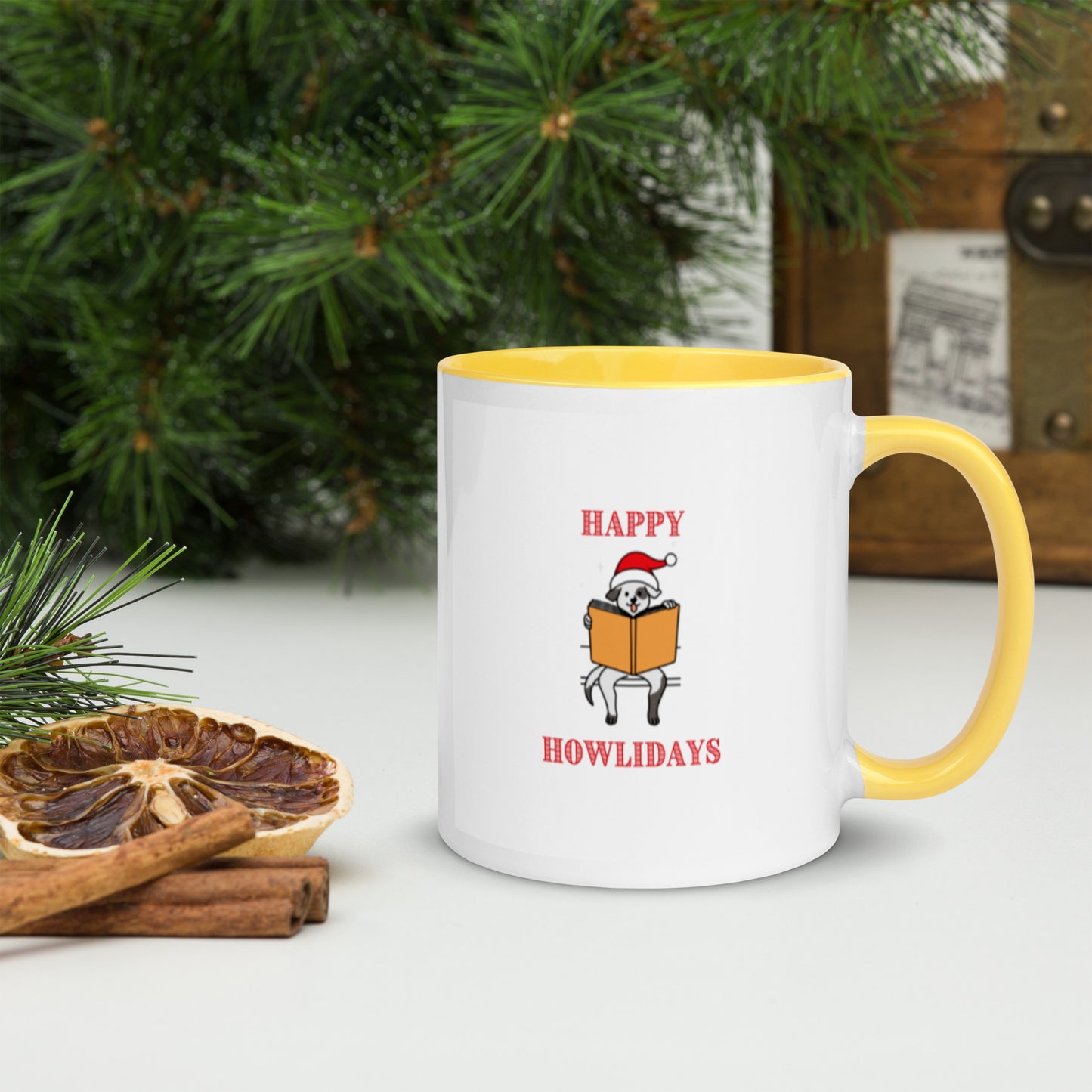 Happy Howlidays Mug with Color Inside-11oz. - The Spinster Librarian Shop
