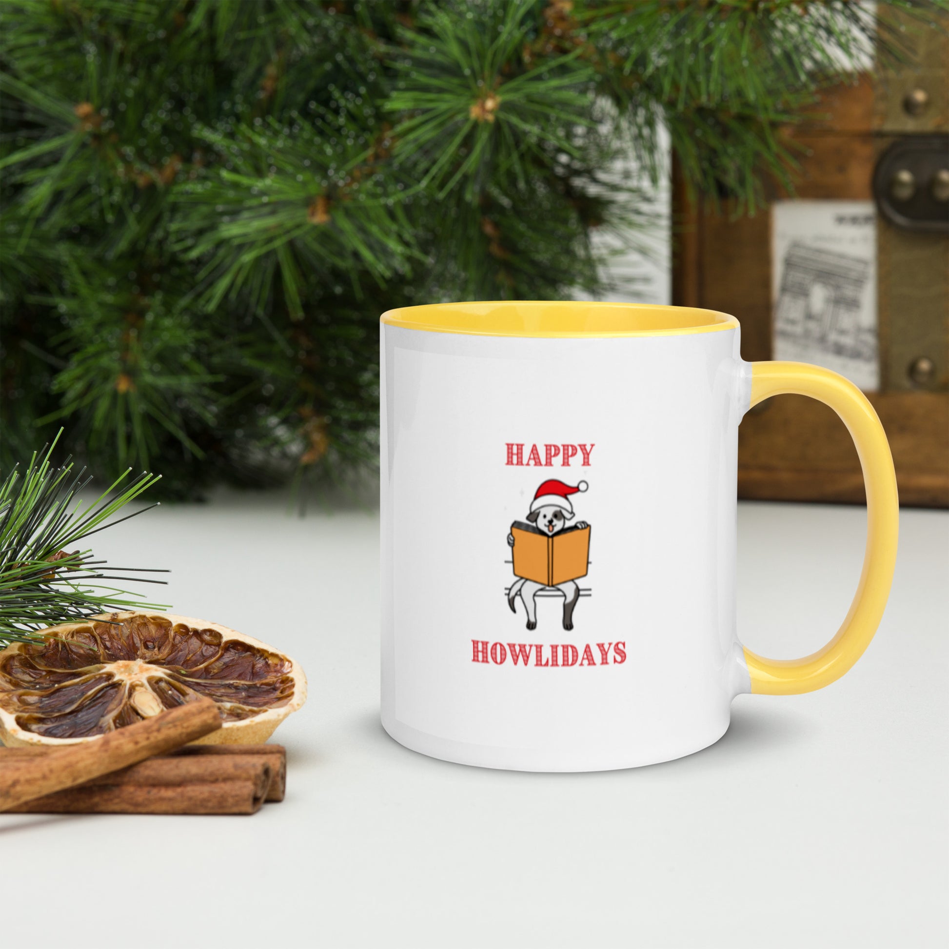 Happy Howlidays Mug with Color Inside-11oz. - The Spinster Librarian Shop