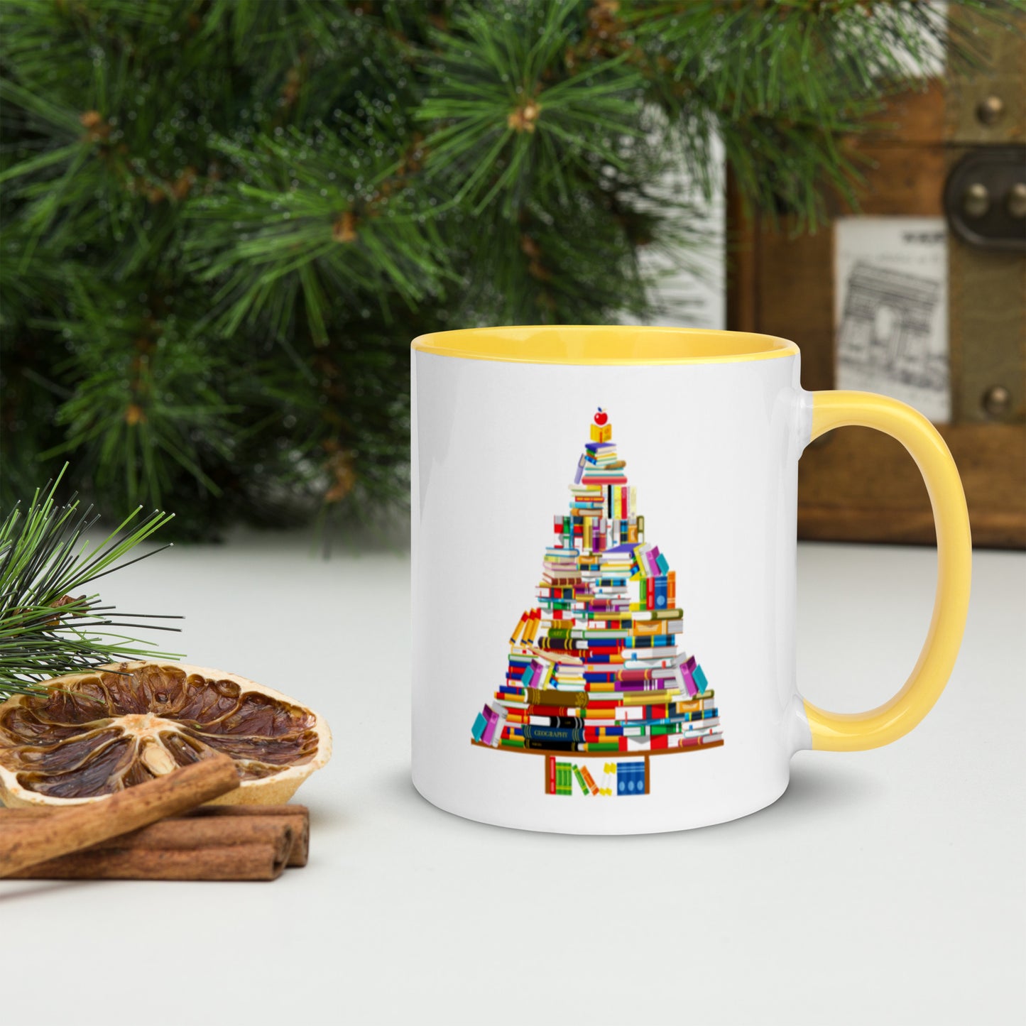 Book Tree Mug with Color Inside-11oz. - The Spinster Librarian Shop