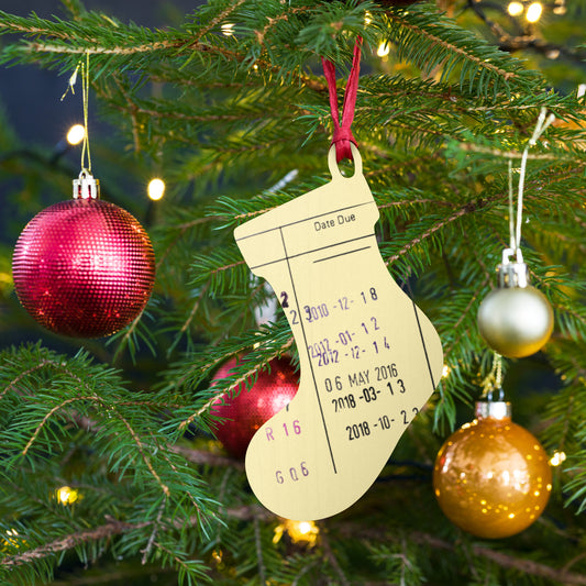 Library Stamp Wooden Ornaments - The Spinster Librarian Shop
